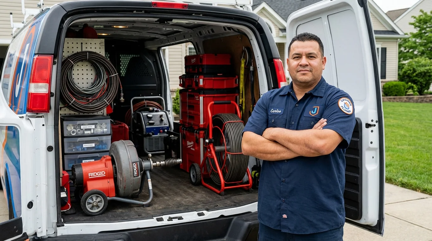 Professional drain cleaning equipment and Johns Plumbing LLC plumber in Milledgeville