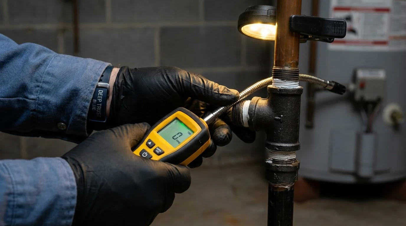 Gas leak detection with electronic sniffer by Johns Plumbing LLC in Milledgeville