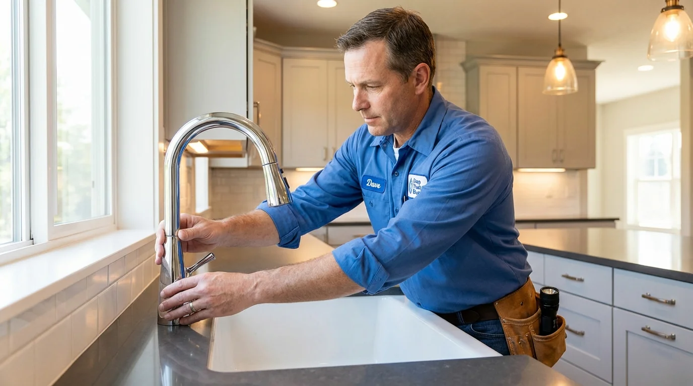 Kitchen faucet installation by Johns Plumbing LLC in Milledgeville
